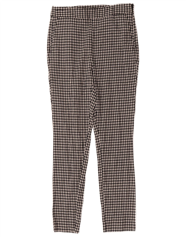 Zara Slim Chino-Hose für Damen, Größe M, W28, L28, Schwarz, Gingham