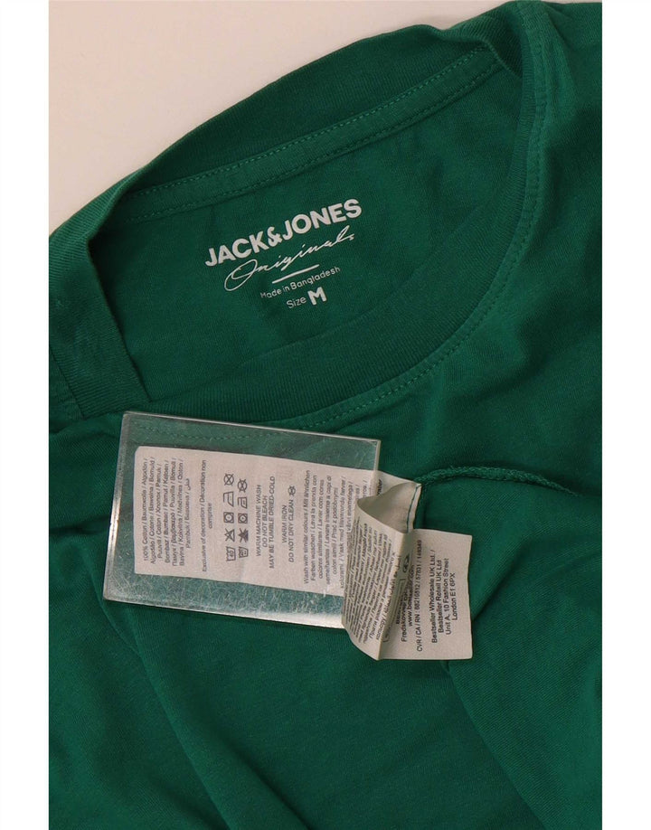 Jack & Jones Herren Reguläres T-Shirt-Oberteil aus mittelgrüner Baumwolle