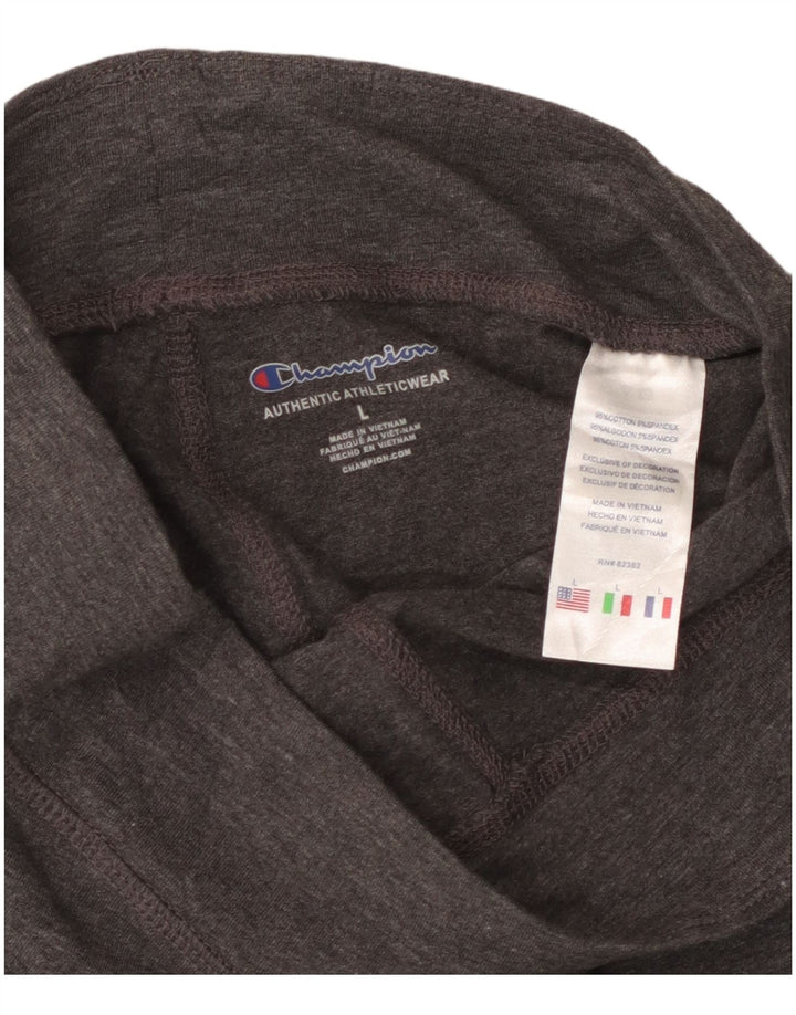 Champion Womens Graphic Leggings UK 14 Große graue Baumwolle
