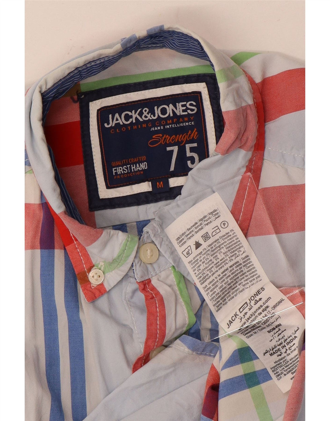 Jack & Jones Herren Kurzarmhemd Mittelblau kariert