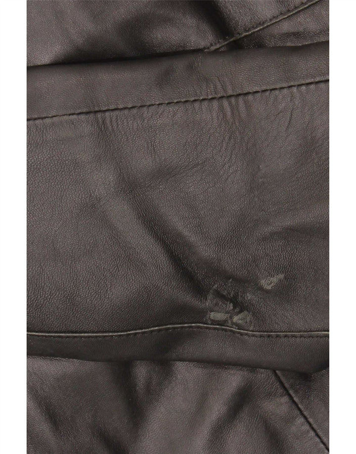 Vintage Damen Lederjacke IT 44 Medium Schwarz