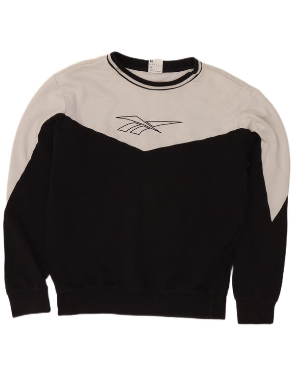 REEBOK Herren Grafik-Sweatshirt-Pullover, Mittelschwarz, Colourblock-Baumwolle