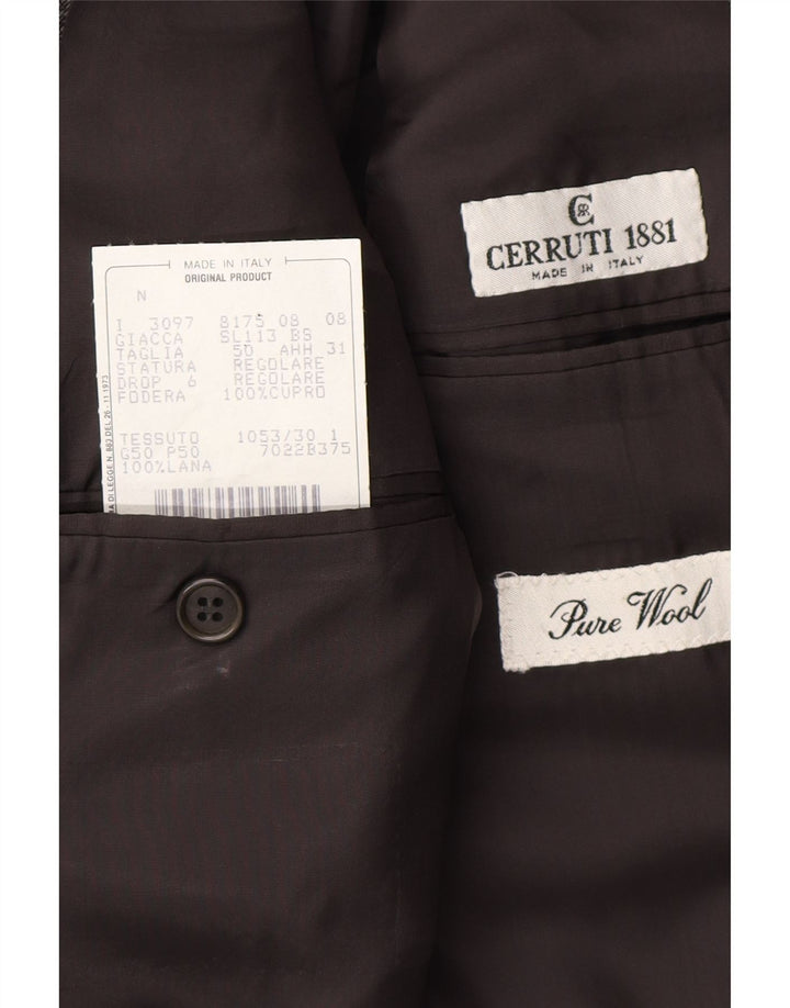 CERRUTI 1881 Mens 2 Button Blazer Jacket IT 50 Large Navy Blue Herringbone Vintage Cerruti 1881 and Second-Hand Cerruti 1881 from Messina Hembry 