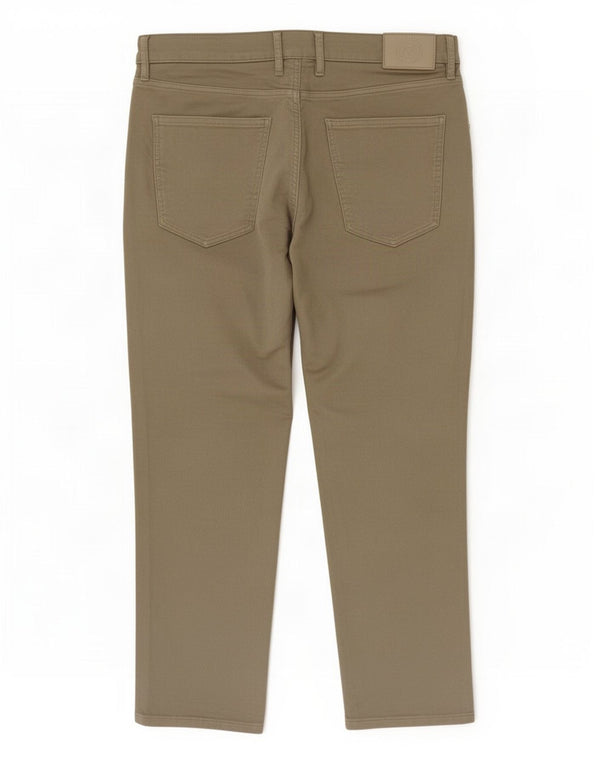 Marks & Spencer Mens Straight Casual Trousers W36 L29 Khaki Cotton