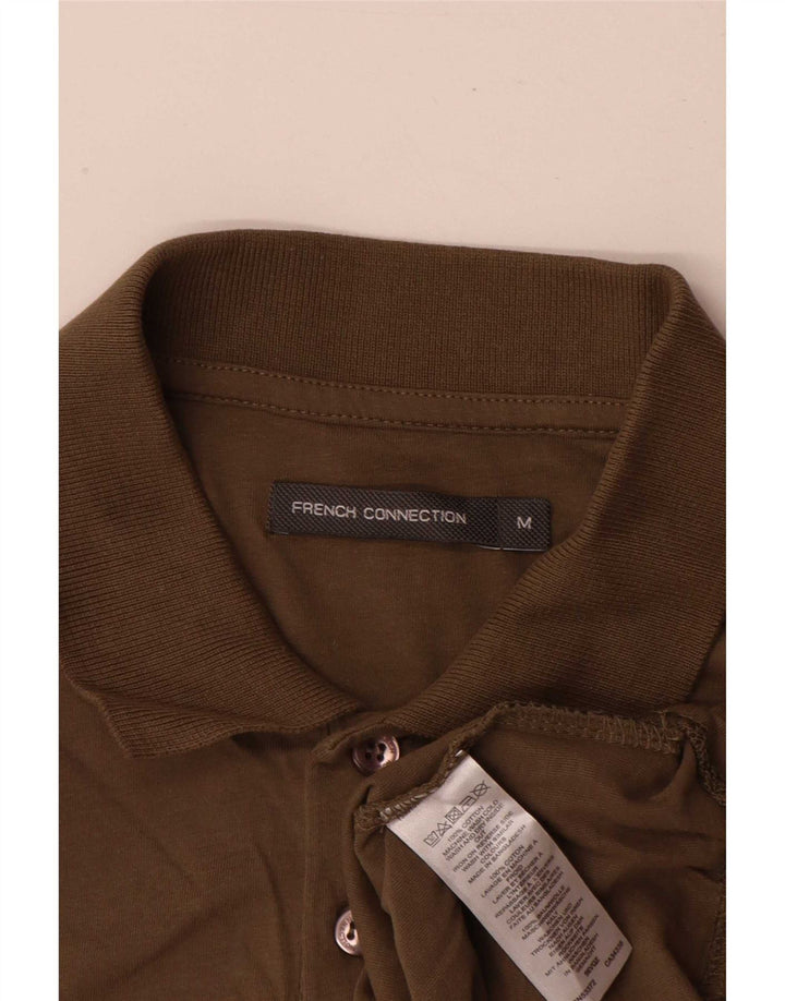French Connection Herren-Poloshirt aus mittlerer Khaki-Baumwolle