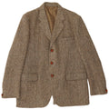 Harris Tweed Herren-Blazer mit 3 Knöpfen, UK 38, mittelgrün, Fischgrätenmuster
