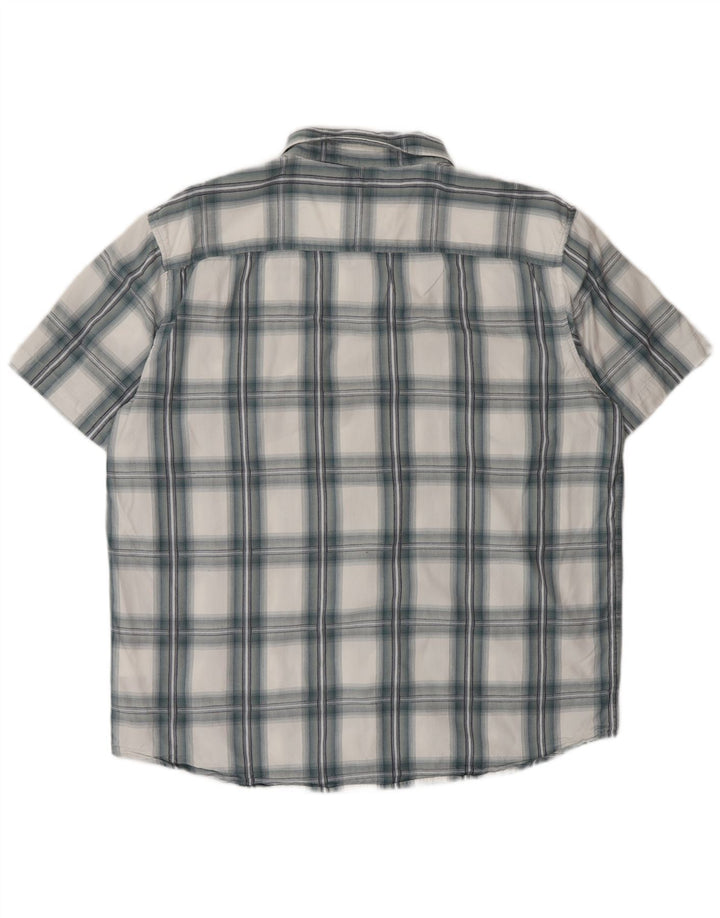Wrangler Herren-Kurzarmhemd 2XL, blau kariert, Baumwolle