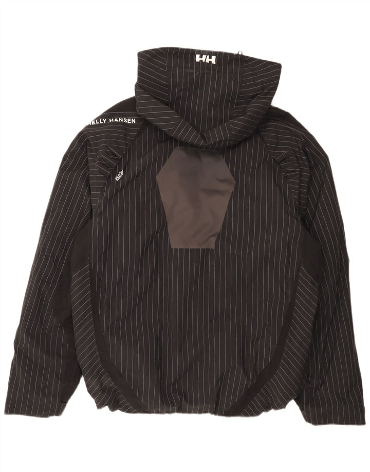 Helly Hansen Herren-Regenjacke mit grafischer Kapuze, UK 38, mittelschwarz gestreift