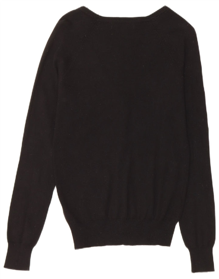 Zara Damen-Cardigan-Pullover UK 12 Mittelschwarze Baumwolle