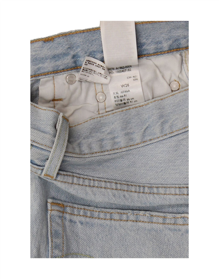 LEVI'S Womens 501 Distressed Denim Shorts W26 Small Blue Cotton Vintage Levi's and Second-Hand Levi's from Messina Hembry 