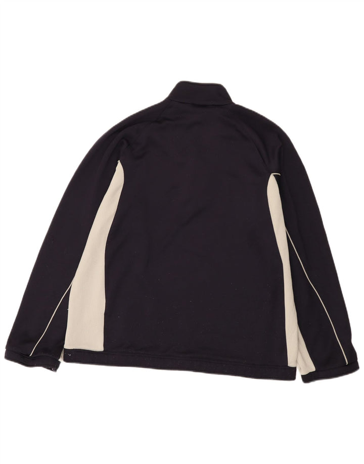 Puma Herren-Sweatshirt mit Reißverschluss am Hals, mittleres marineblaues Farbblock-Polyester