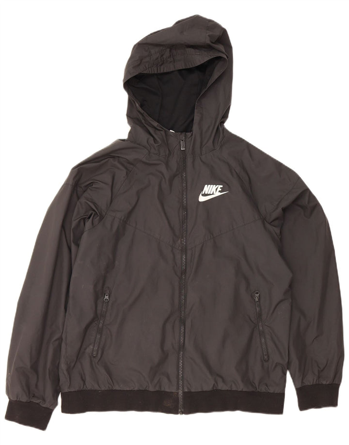 Nike Jungen-Trainingsanzug mit Kapuze, Top-Jacke, 13–14 Jahre, XL, schwarzes Polyester