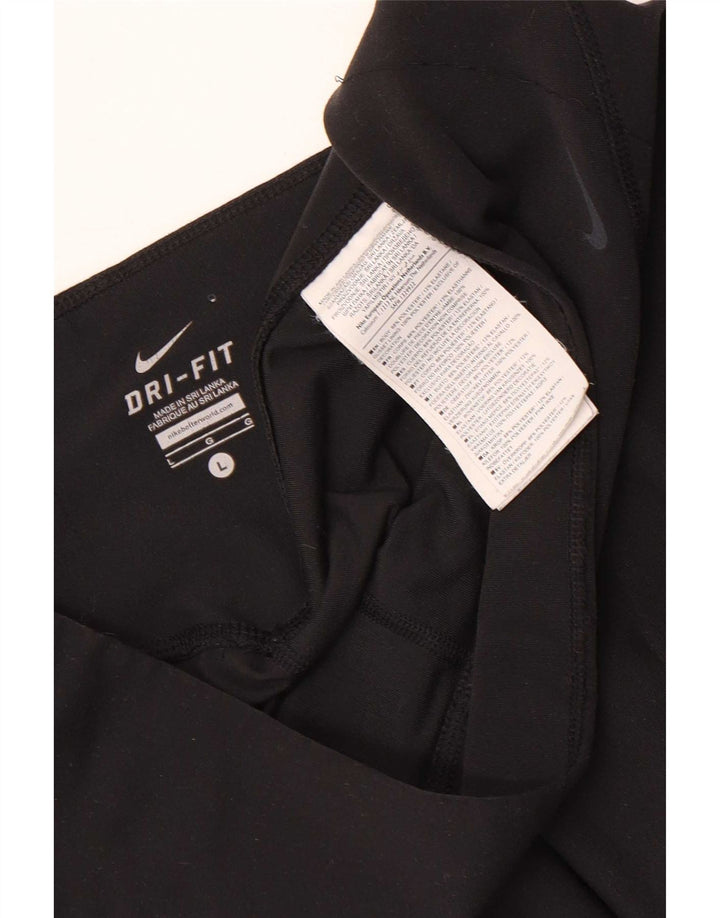 Nike Damen Dri Fit Capri Leggings UK 14 Large Schwarz Polyester