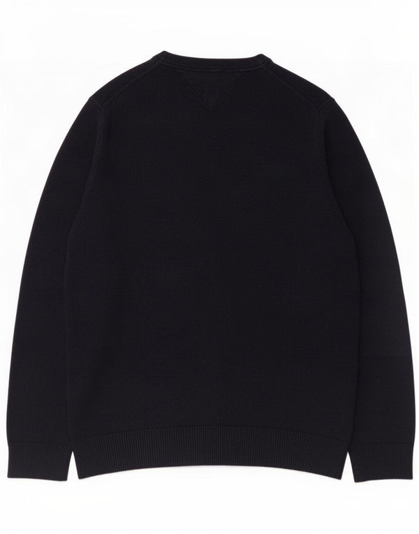 Tommy Hilfiger Herren-Pullover mit U-Boot-Ausschnitt, mittelmarineblaue Baumwolle
