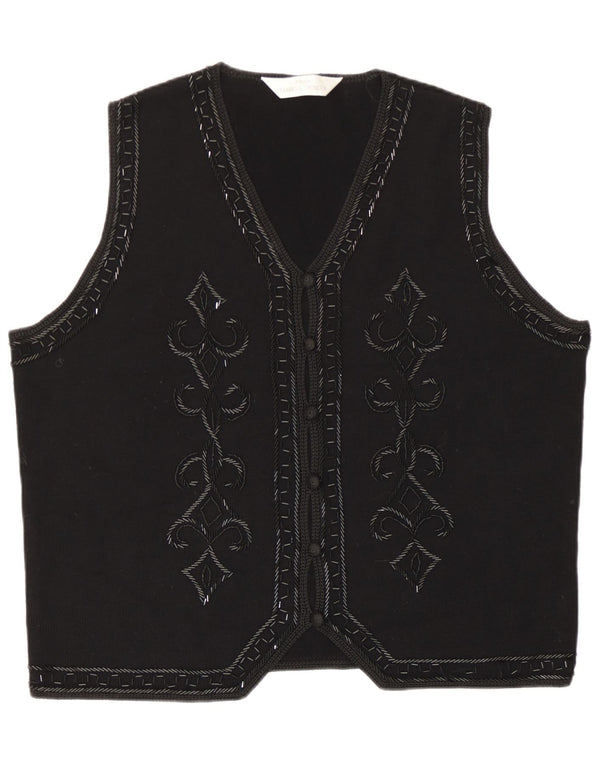 Marks & Spencer Damen Grafikweste UK 20 2XL Schwarz Acryl