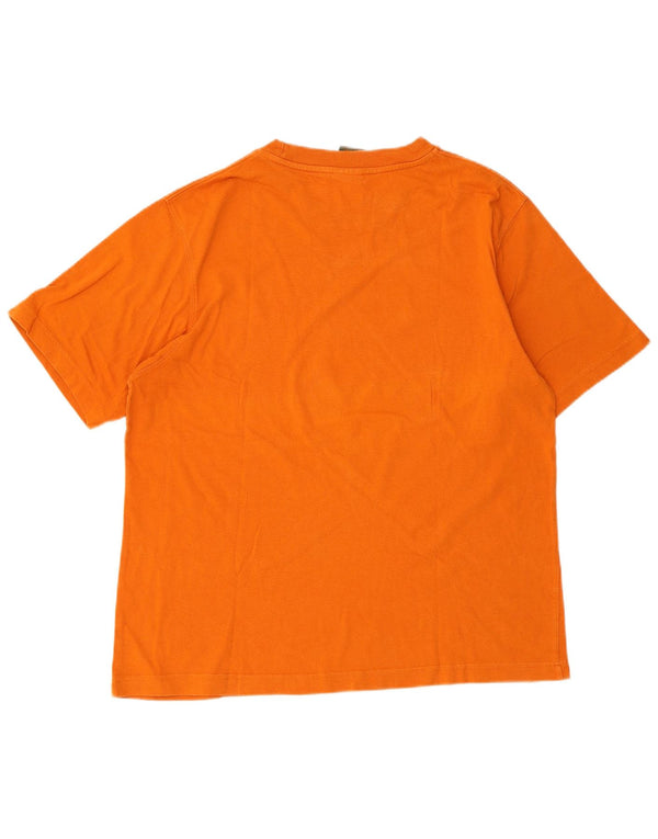 Timberland Damen Grafik-T-Shirt-Oberteil UK 16 Large Orange Baumwolle