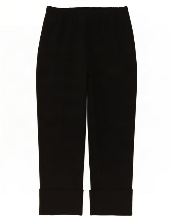 Zara Womens High Waist Tapered Cropped Trousers Large W30 L25 Black