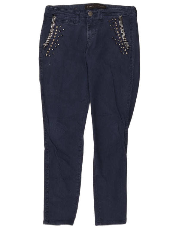 GUESS Damen Slim Jeans W27 L28 Marineblaue Baumwolle