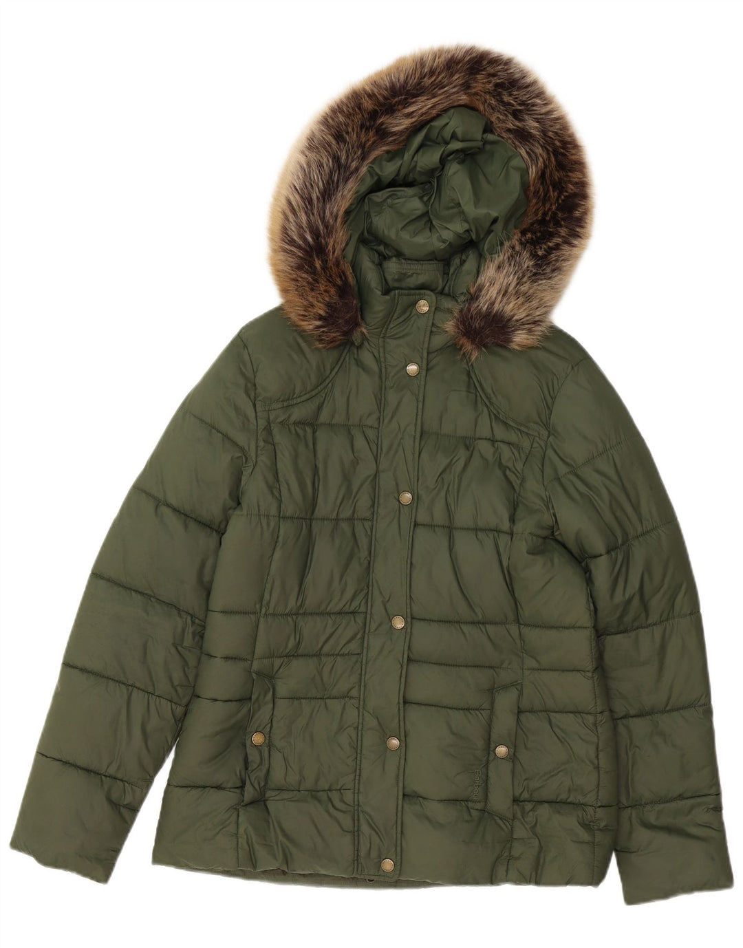 Barbour Wattierte Damenjacke mit Kapuze, UK 12, mittelgrün, Polyester
