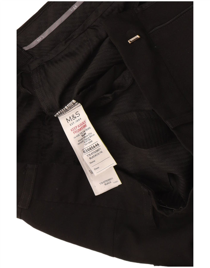 Marks & Spencer Slim-Anzughose für Jungen, 13–14 Jahre, W30 L30, schwarzes Polyester