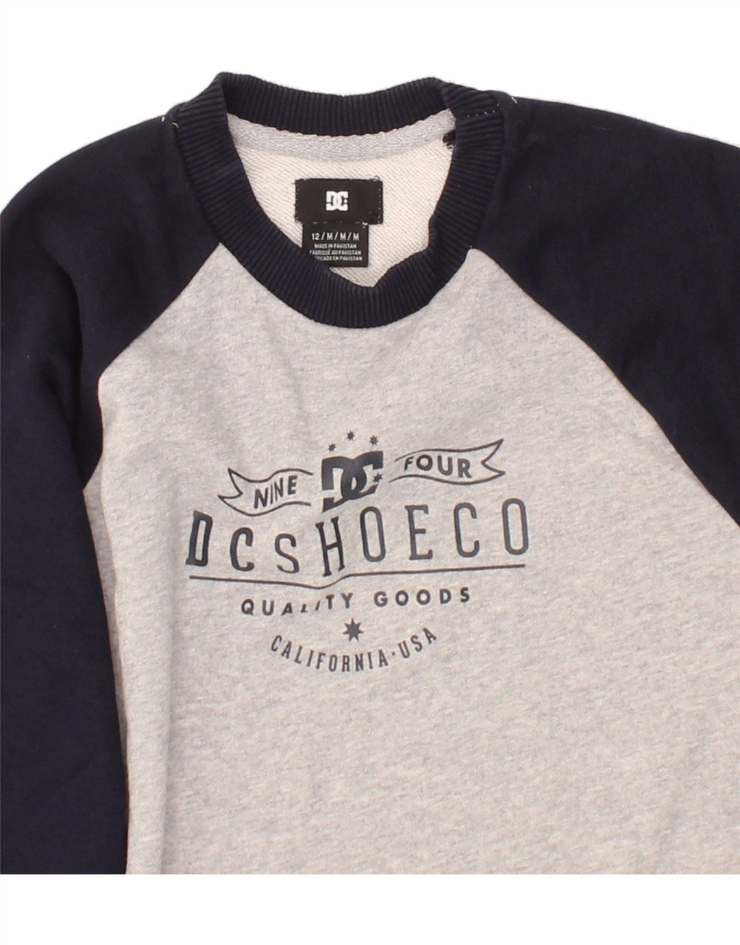 DC Boys Graphic Sweatshirt Jumper 11-12 Years Grey Colourblock Cotton Vintage DC and Second-Hand DC from Messina Hembry 