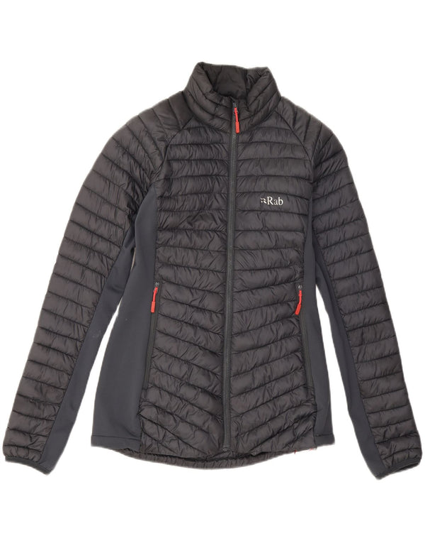 Rab Damen Übergroße wattierte Jacke UK 10 Small Grau Polyamid