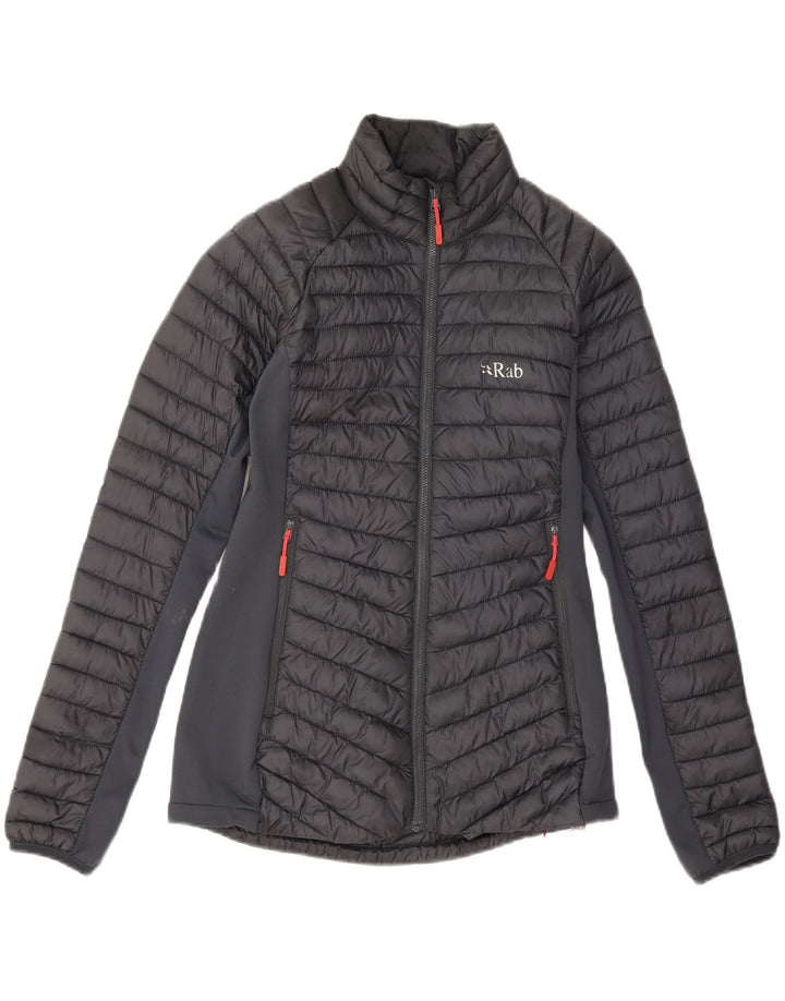 Rab Damen Übergroße wattierte Jacke UK 10 Small Grau Polyamid