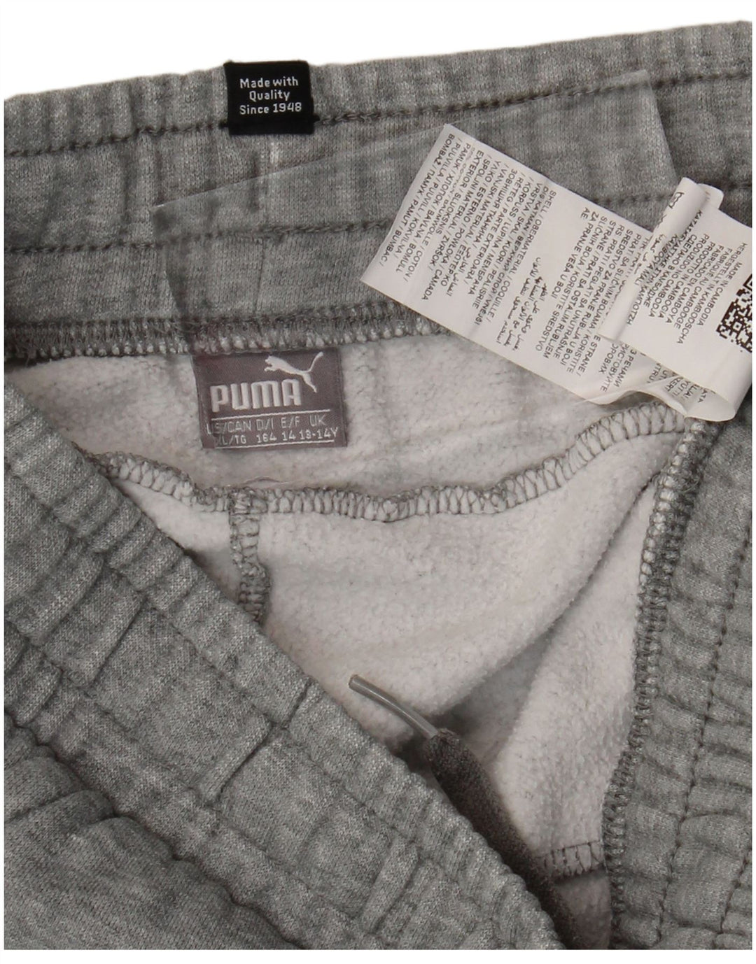 PUMA Jungen-Trainingshose, Jogginghose, 13–14 Jahre, graue Baumwolle