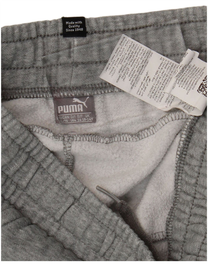 PUMA Jungen-Trainingshose, Jogginghose, 13–14 Jahre, graue Baumwolle