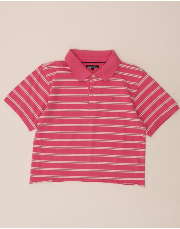 Tommy Hilfiger Mädchen-Poloshirt, 15–16 Jahre, rosa gestreift