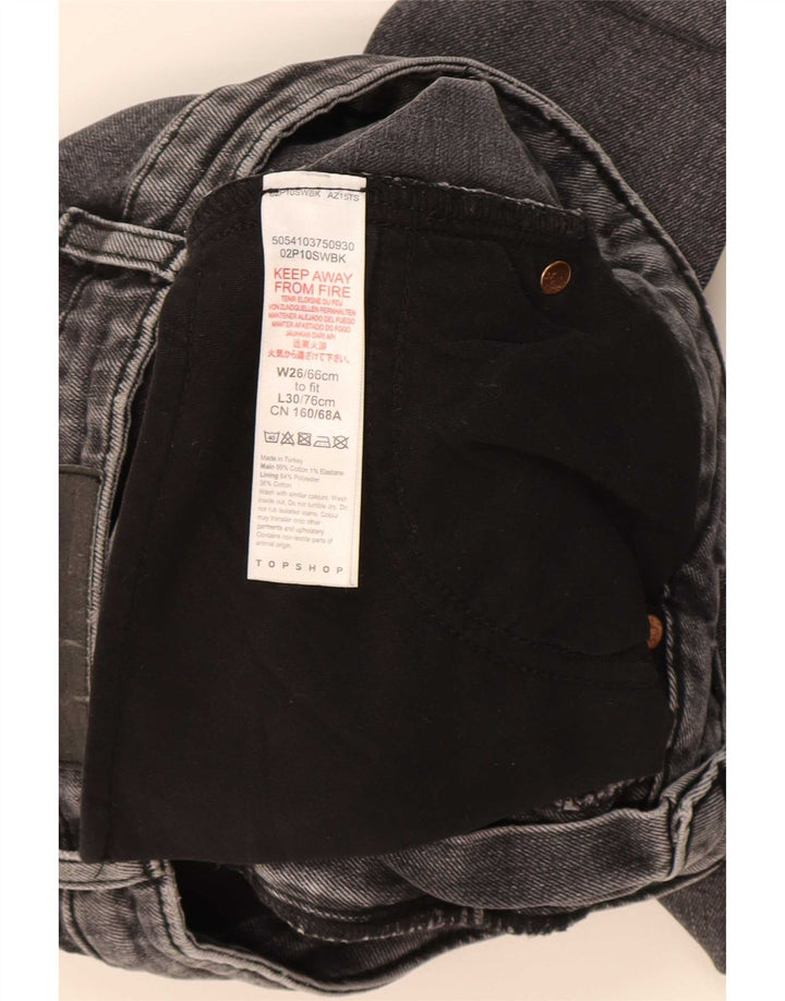 Topshop Damen Slim Jeans W26 L30 Graue Baumwolle