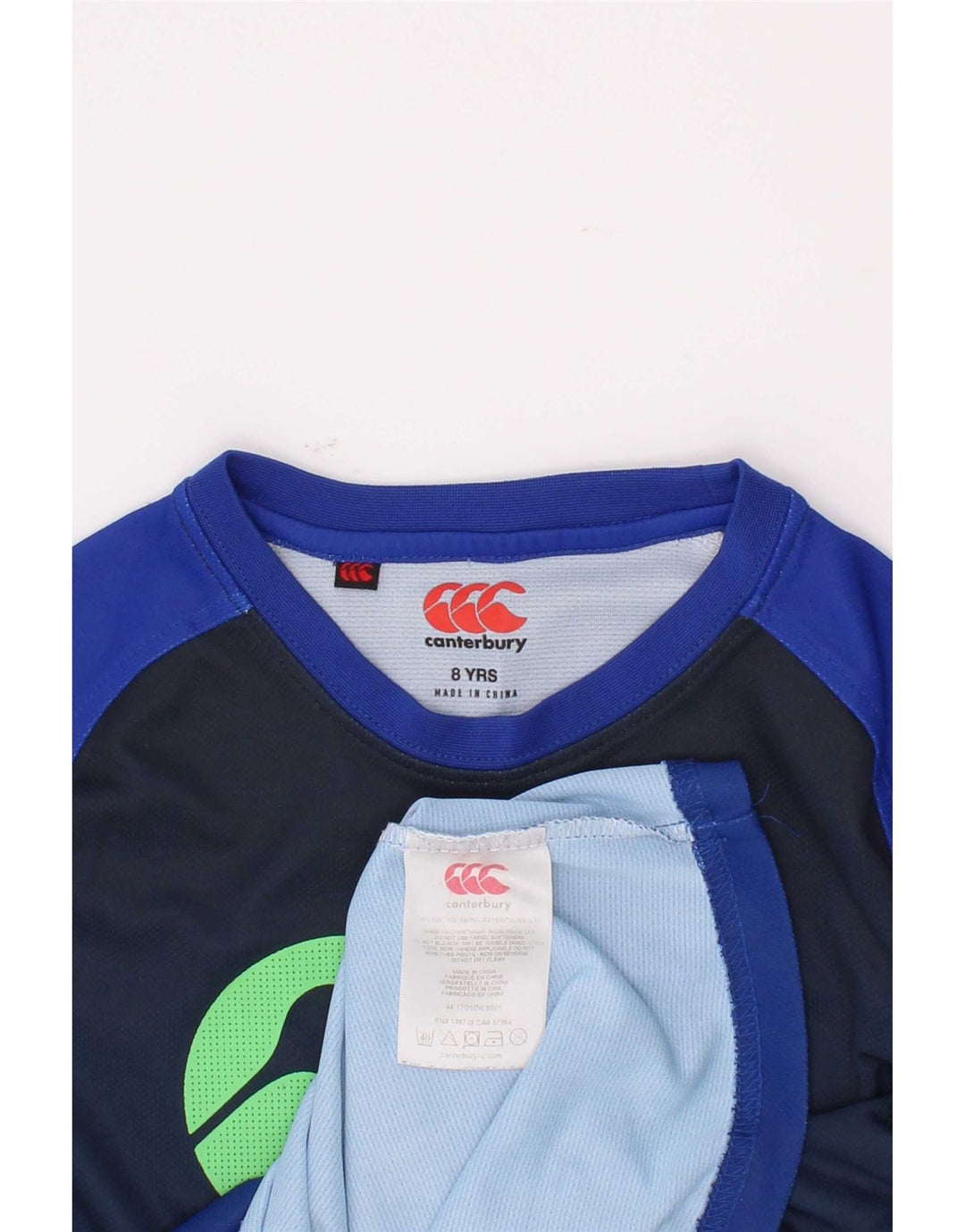 Canterbury T-Shirt mit Grafik für Jungen, 7–8 Jahre, blaues Polyester