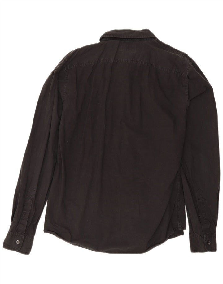 Timberland Herren-Slim-Fit-Hemd aus mittelschwarzer Baumwolle