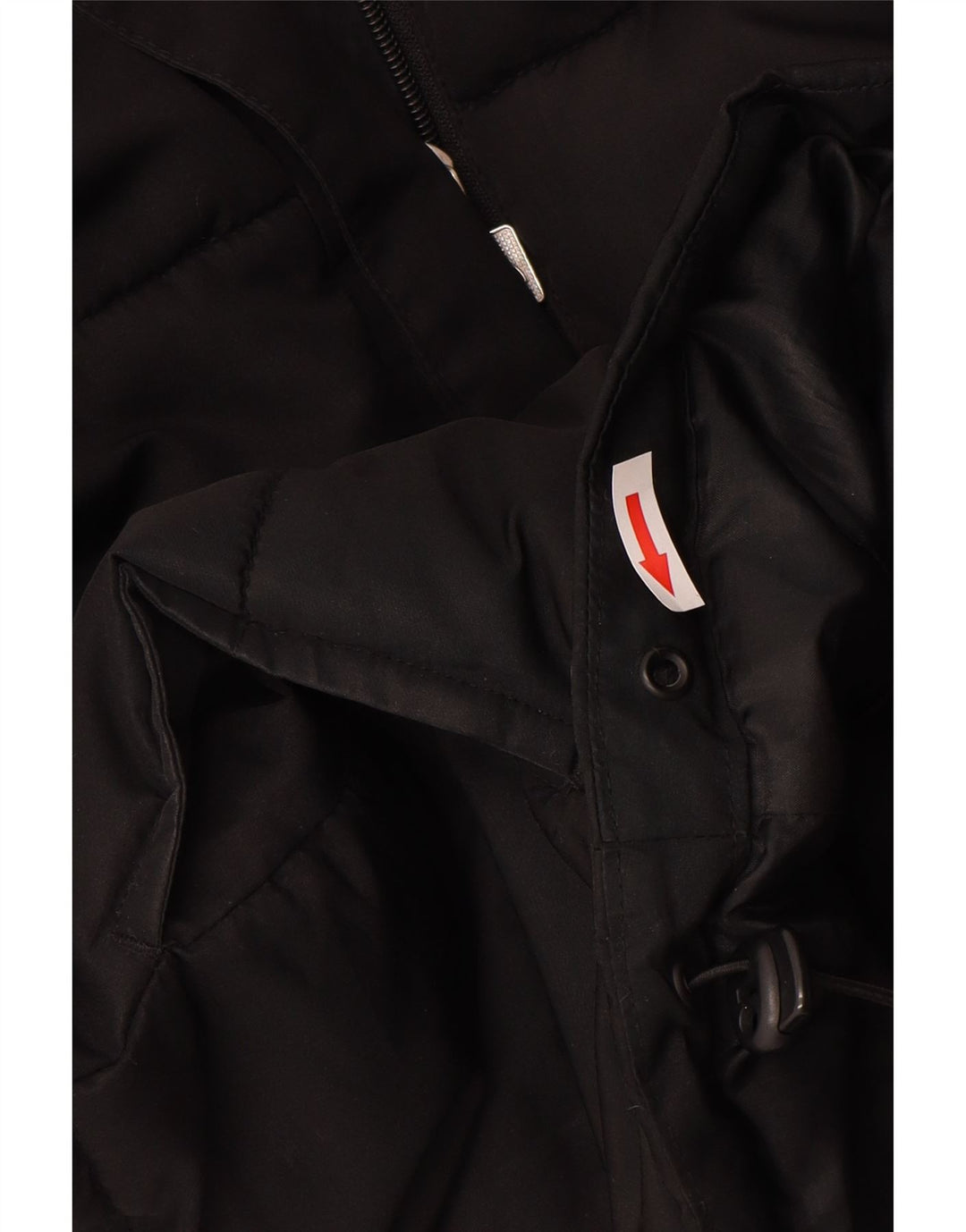 Ellesse Damen-Übergröße mit Kapuze, wattierte Jacke, Größe S, Größe S, Schwarz, Polyester