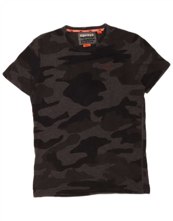 Superdry Herren T-Shirt Top Small Grau Baumwolle
