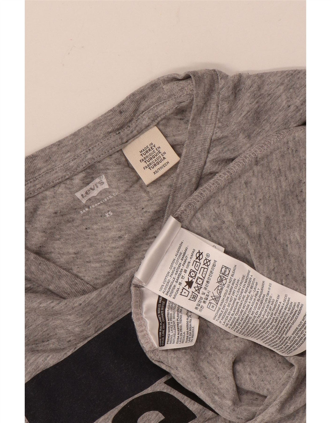 Levi's Herren-T-Shirt mit Grafik, XS, grau gefleckte Baumwolle