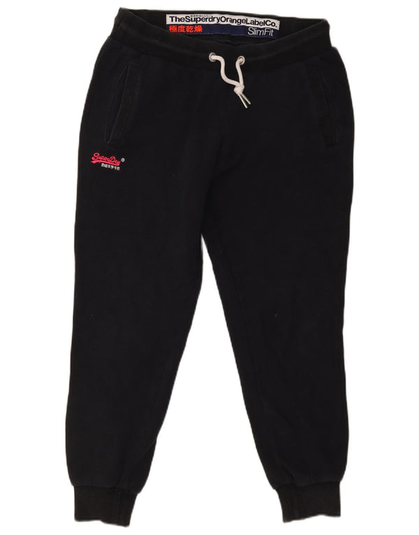 SUPERDRY Slim-Fit-Trainingshose für Damen, Jogginghose, UK 12, Mittelschwarz