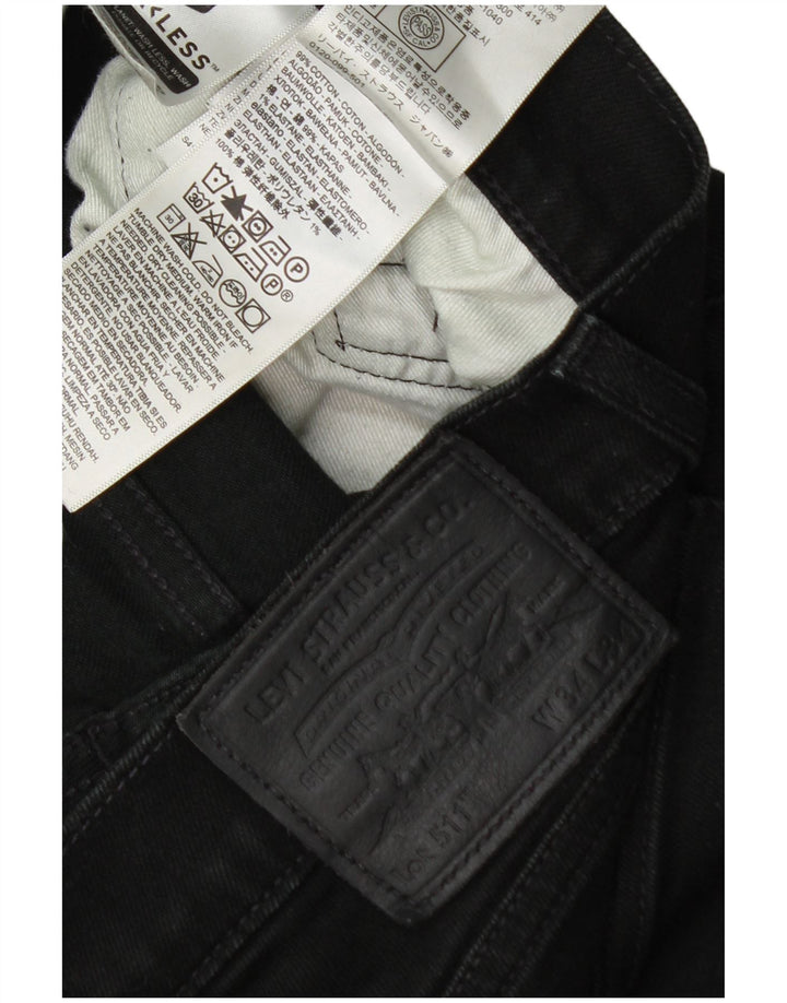 Levi's Herren 511 Slim Jeans W34 L34 Schwarze Baumwolle