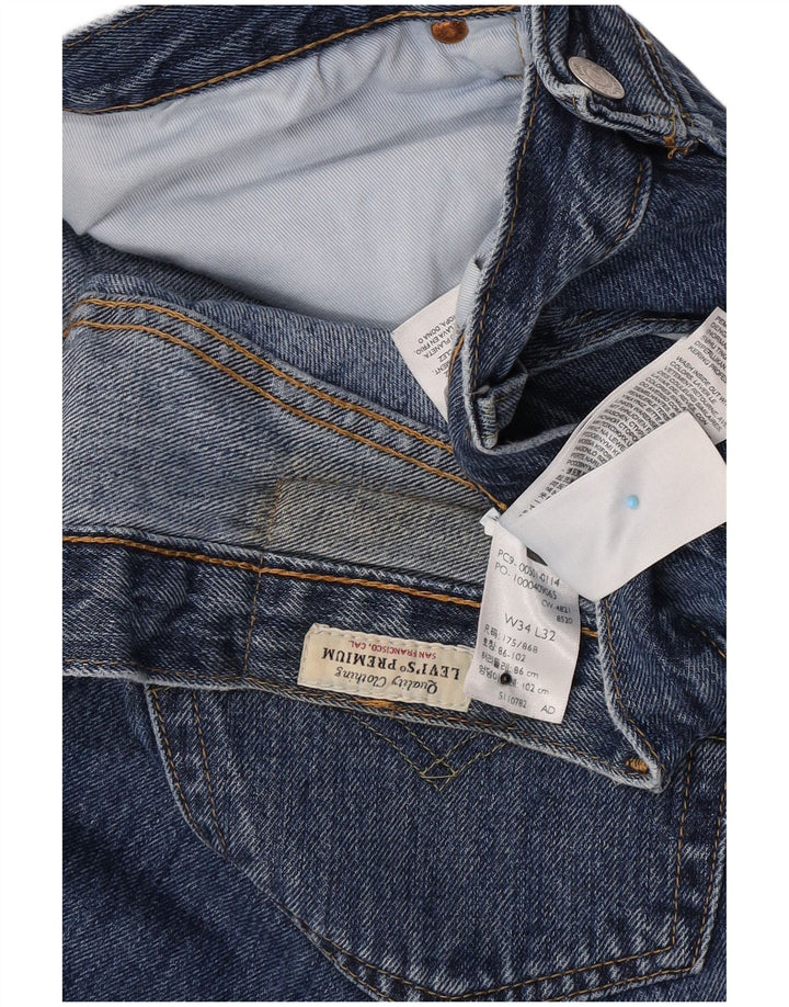 Levi's Herren 501 Straight Jeans W34 L32 Blaue Baumwolle