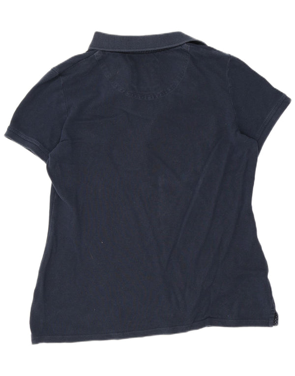 Crew Clothing Damen Poloshirt UK 12 Medium Marineblau Baumwolle