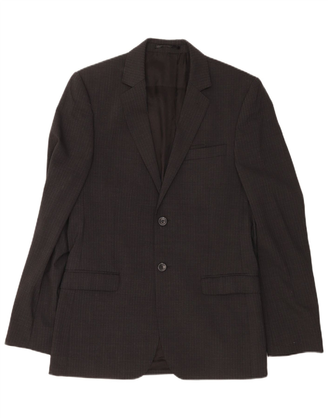 Dkny Herren-Blazer mit 2 Knöpfen, UK 38, mittelgraue Nadelstreifenwolle