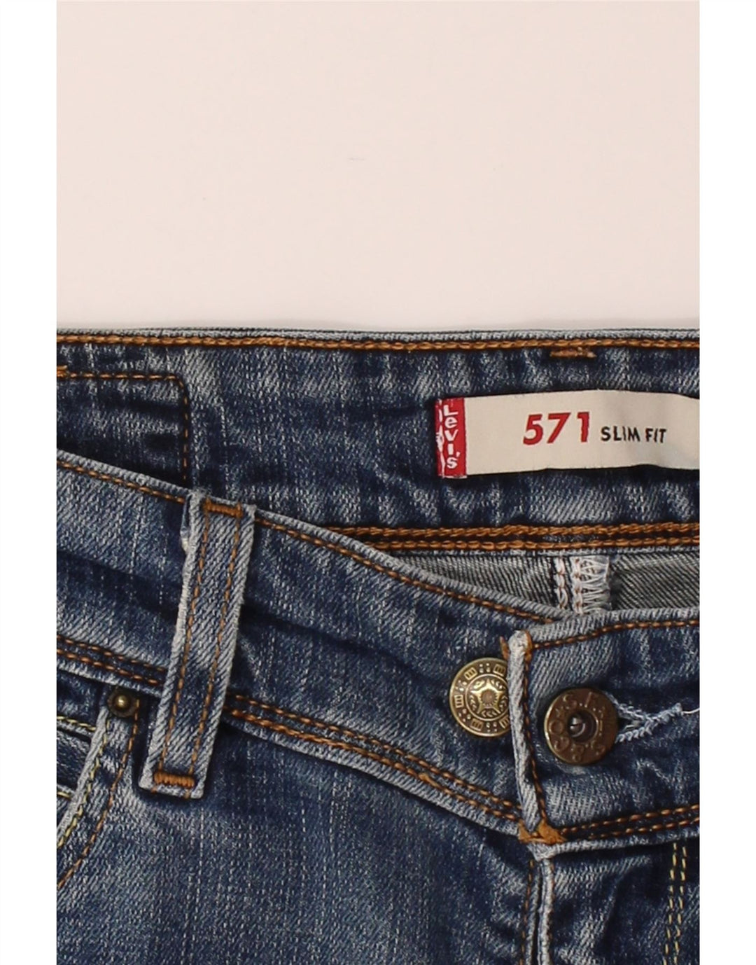 LEVI'S Womens 571 Slim Jeans W30 L28 Blue Vintage Levi's and Second-Hand Levi's from Messina Hembry 