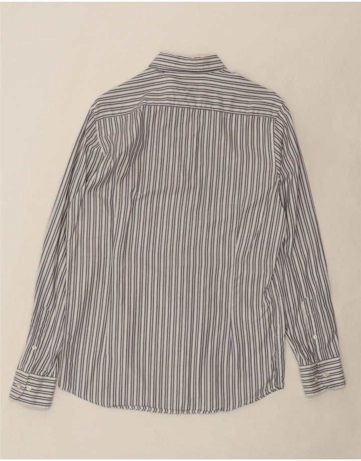 MASSIMO DUTTI Mens Shirt Medium White Striped Cotton Vintage Massimo Dutti and Second-Hand Massimo Dutti from Messina Hembry 