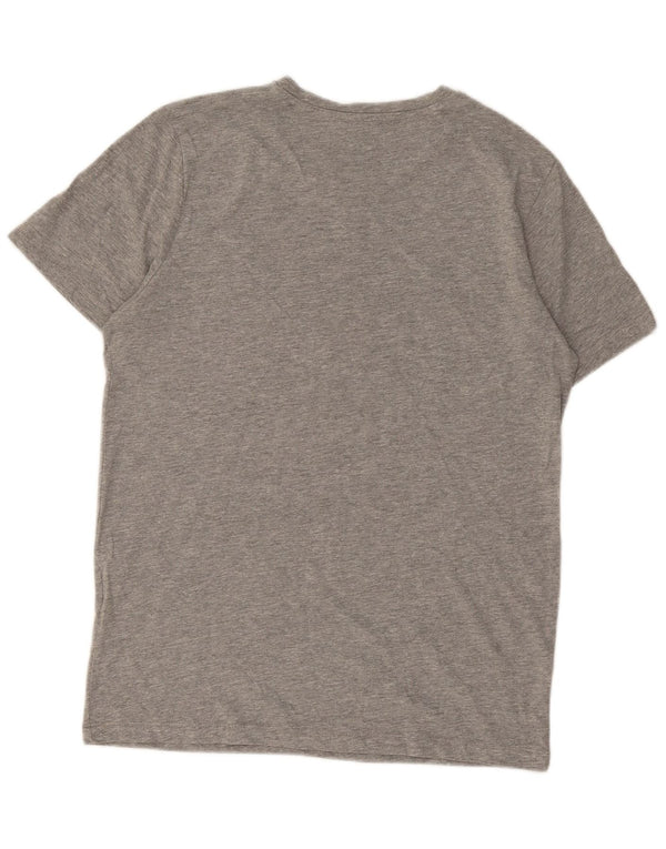 Jack & Jones Mens Graphic T-Shirt Top Small Grey Flecked Cotton