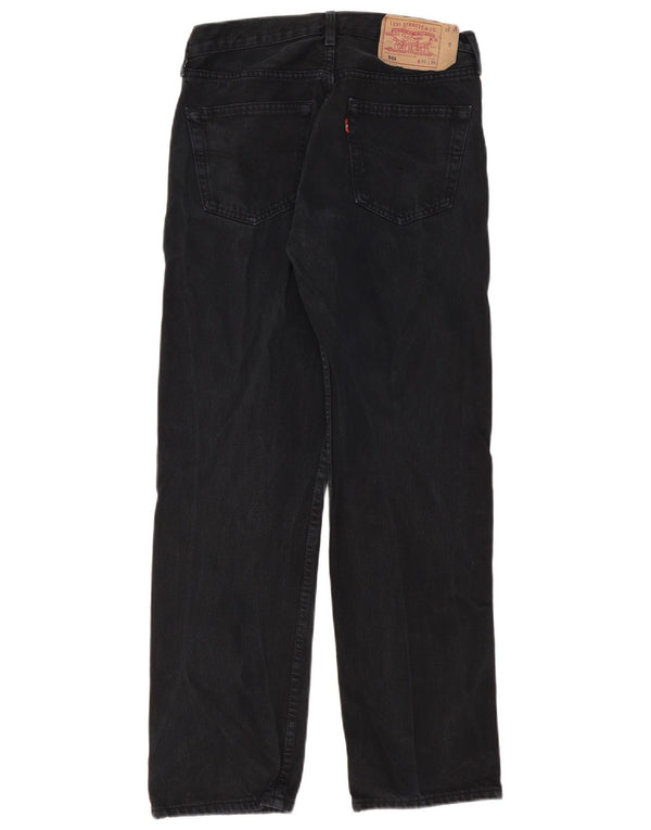 Levi's Damen 501 Straight Jeans W32 L30 Schwarze Baumwolle