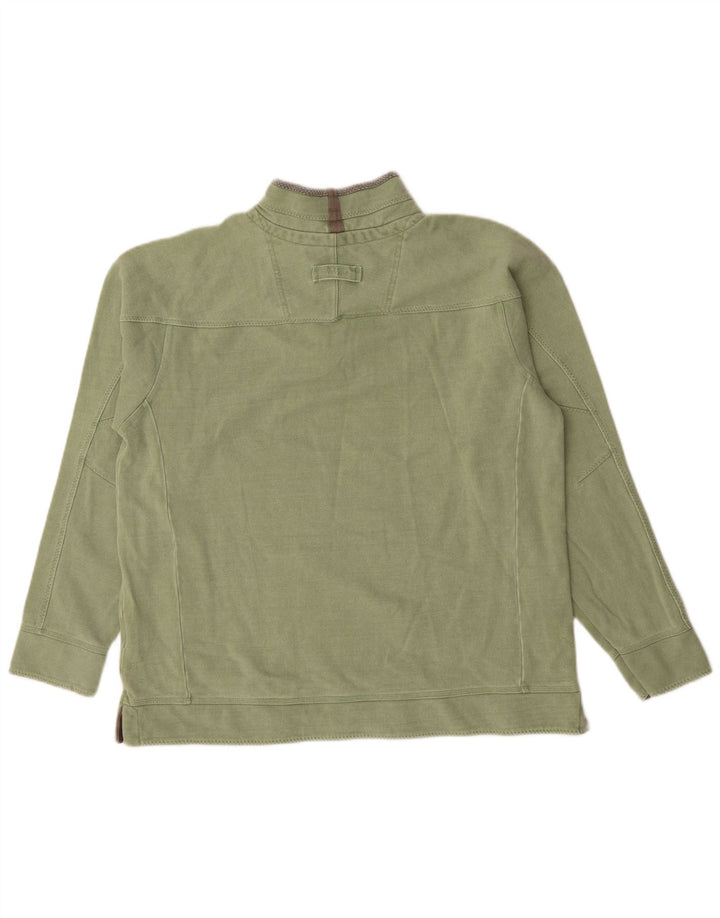 Fat Face Herren-Sweatshirt mit Reißverschluss am Hals, groß, Khaki, Baumwolle