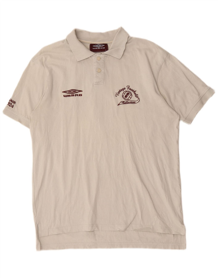 Umbro Herren-Poloshirt mit Grafik, groß, weiße Baumwolle