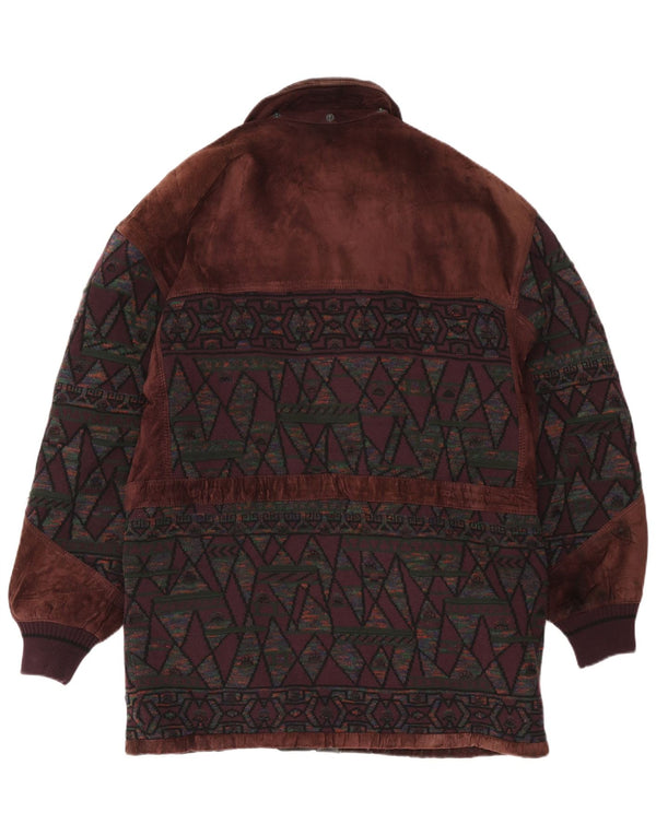 Torras Herren-Windbreaker-Mantel aus Wildleder, EU 56, 3XL, braun, geometrisch