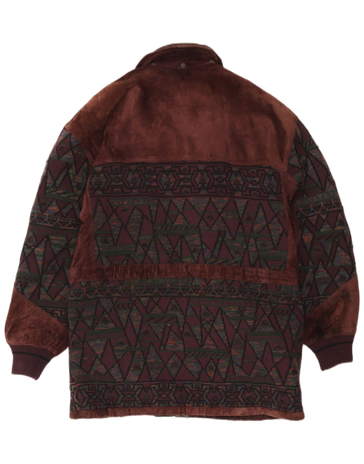Torras Herren-Windbreaker-Mantel aus Wildleder, EU 56, 3XL, braun, geometrisch