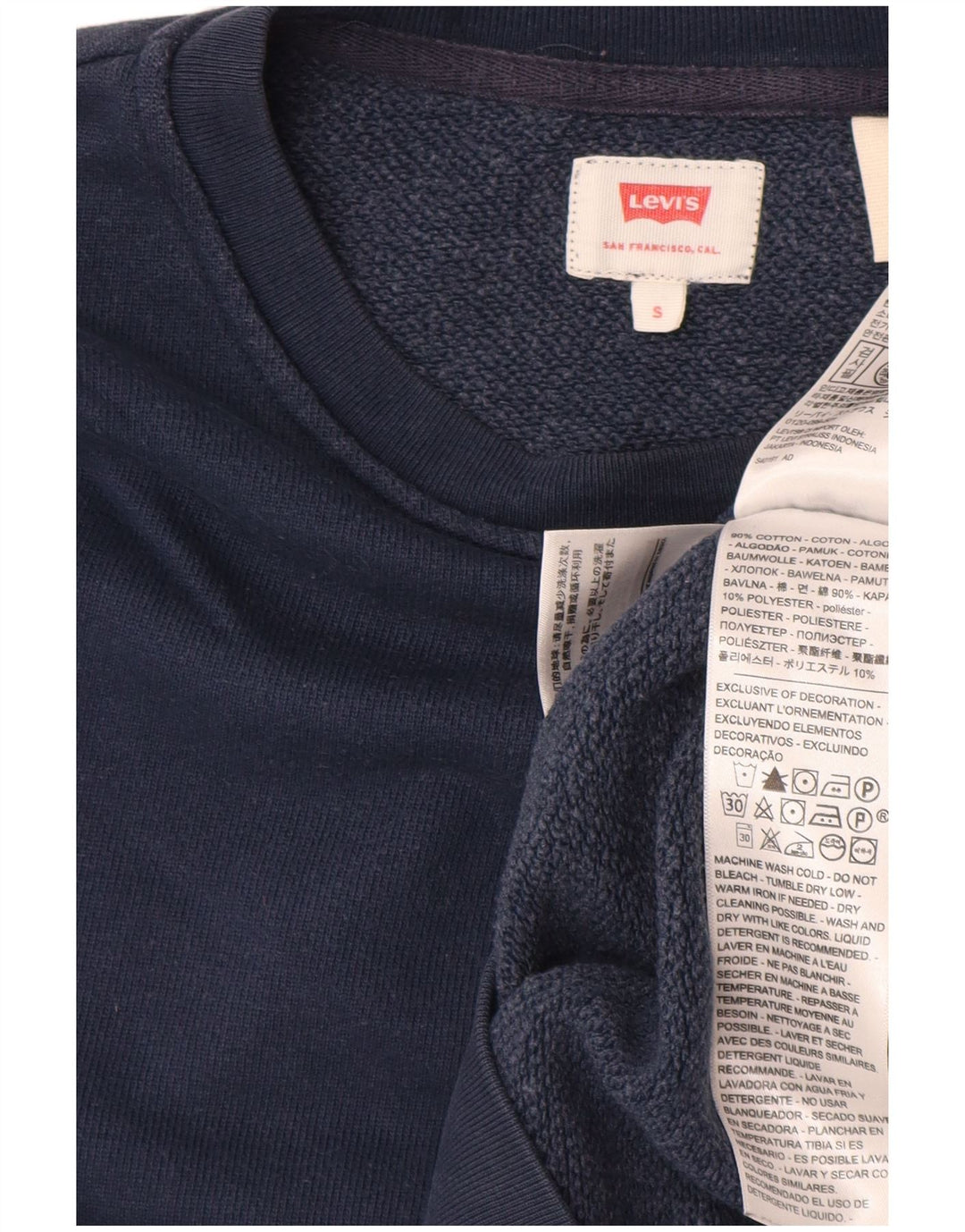 LEVI'S Herren-Sweatshirt, Pullover, Größe S, marineblau, Baumwolle